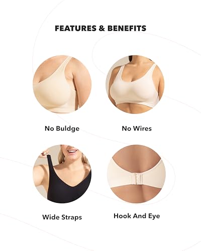 SHAPERMINT Bras for Women - Bras for Women no Underwire, Bralettes for Women with Support, Wireless Plus Size Bra Chocolate - Image 5