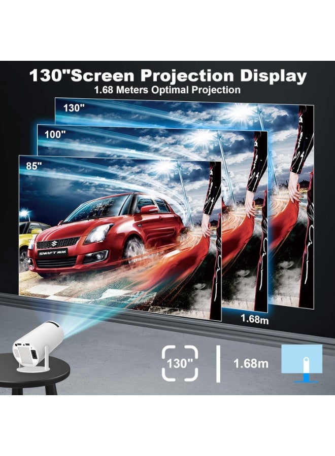 جهاز عرض صغير بدقة 4K - جهاز عرض ذكي للهواتف المحمولة يدعم نظام Android 11، جهاز عرض صغير لغرفة النوم يدعم شبكات 5G وWiFi 6 وBluetooth 5.0، شاشة عرض 130 بوصة للهواتف/أجهزة الكمبيوتر/أجهزة Xbox، سينما منزلية محمولة قابلة للدوران 180 درجة - Image 5