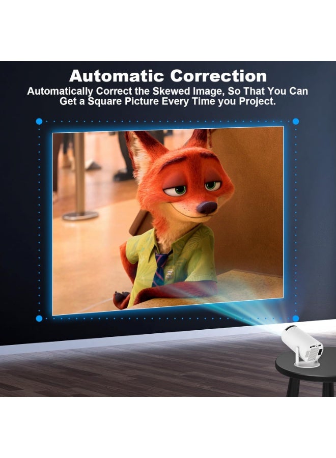 جهاز عرض صغير بدقة 4K - جهاز عرض ذكي للهواتف المحمولة يدعم نظام Android 11، جهاز عرض صغير لغرفة النوم يدعم شبكات 5G وWiFi 6 وBluetooth 5.0، شاشة عرض 130 بوصة للهواتف/أجهزة الكمبيوتر/أجهزة Xbox، سينما منزلية محمولة قابلة للدوران 180 درجة - Image 3