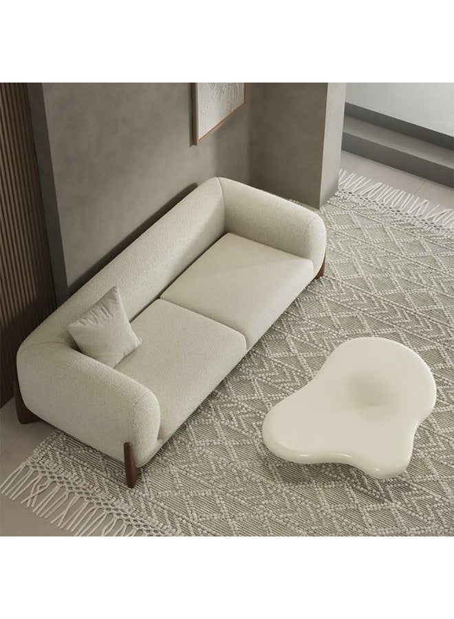 Poppins Home Modern Ivory Floor Sofa/Loveseat/Single Sofa for 3/2 People with Tuxedo Arm - Image 1