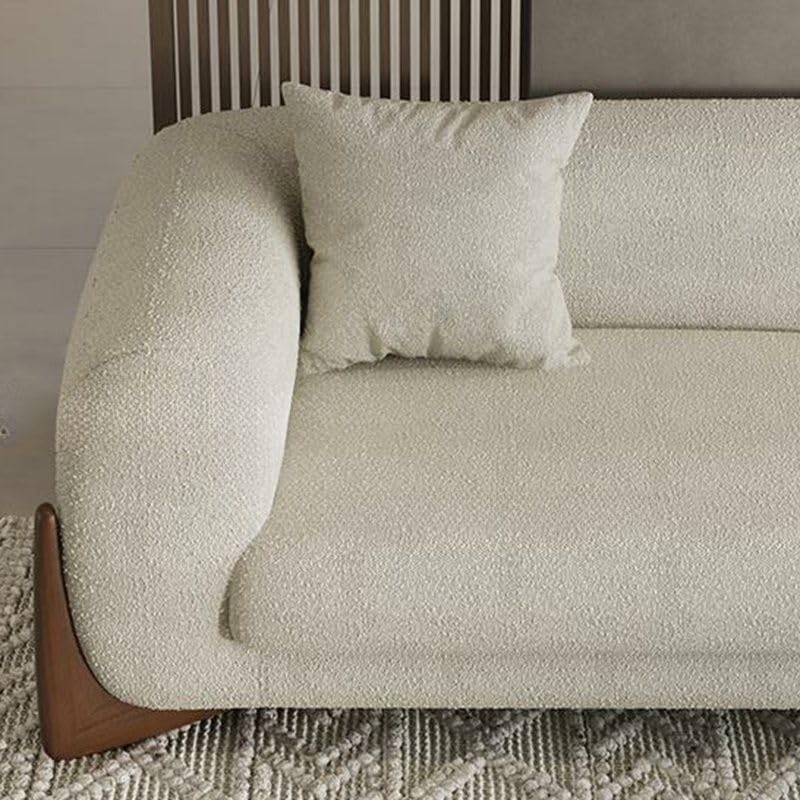 Poppins Home Modern Ivory Floor Sofa/Loveseat/Single Sofa for 3/2 People with Tuxedo Arm - Image 4