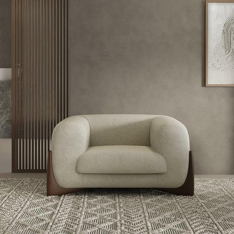 Poppins Home Modern Ivory Floor Sofa/Loveseat/Single Sofa for 3/2 People with Tuxedo Arm - Image 3