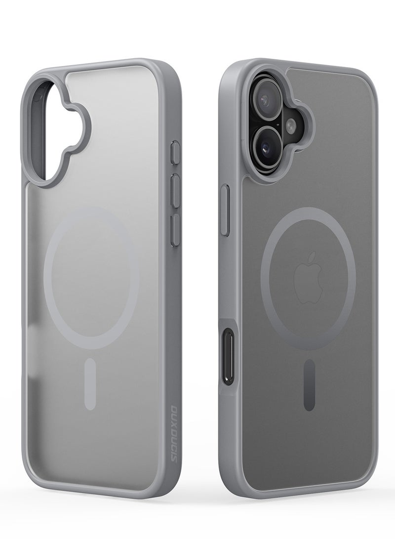 DUX DUCIS Yind Case Anti-Yellowing Matte Clear [Hard PC Back & Soft TPU Bumper] Magnetic Wireless Charging Shockproof Protective Phone Case Cover compatible with Iphone 16  (Grey) - Image 1