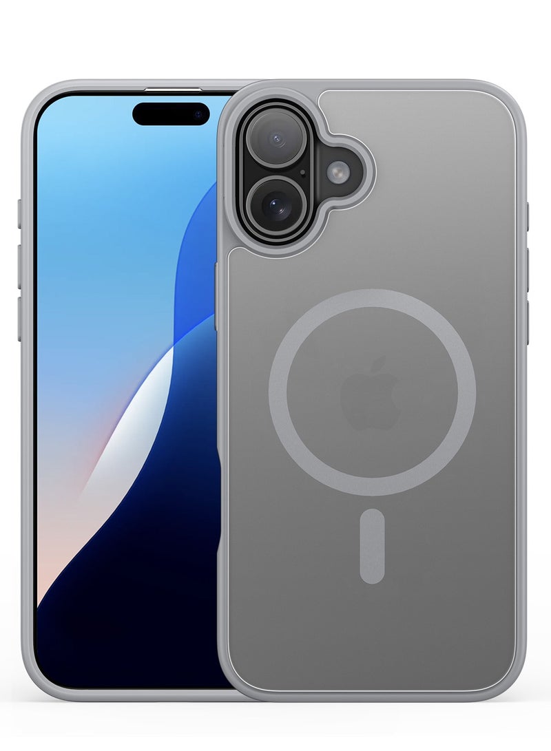 DUX DUCIS Yind Case Anti-Yellowing Matte Clear [Hard PC Back & Soft TPU Bumper] Magnetic Wireless Charging Shockproof Protective Phone Case Cover compatible with Iphone 16  (Grey) - Image 4