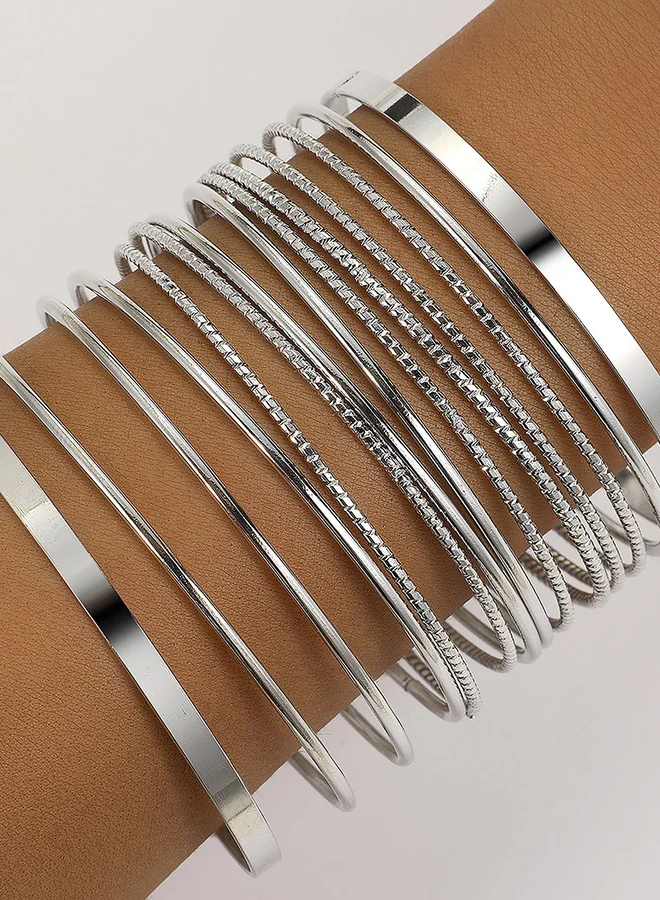 Take Two Set of 14 - Textured Bangles