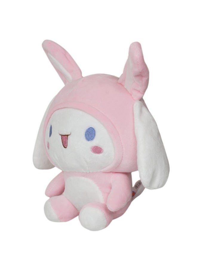 ERRECOM Ultra Super Soft Toy Spandex Fabric Embroidery Eyes Washable Stuffed Plush Cute Toy for Kids Babies Toddlers and Infant (28CM, Rabbit (Pink and White)  - Image 2