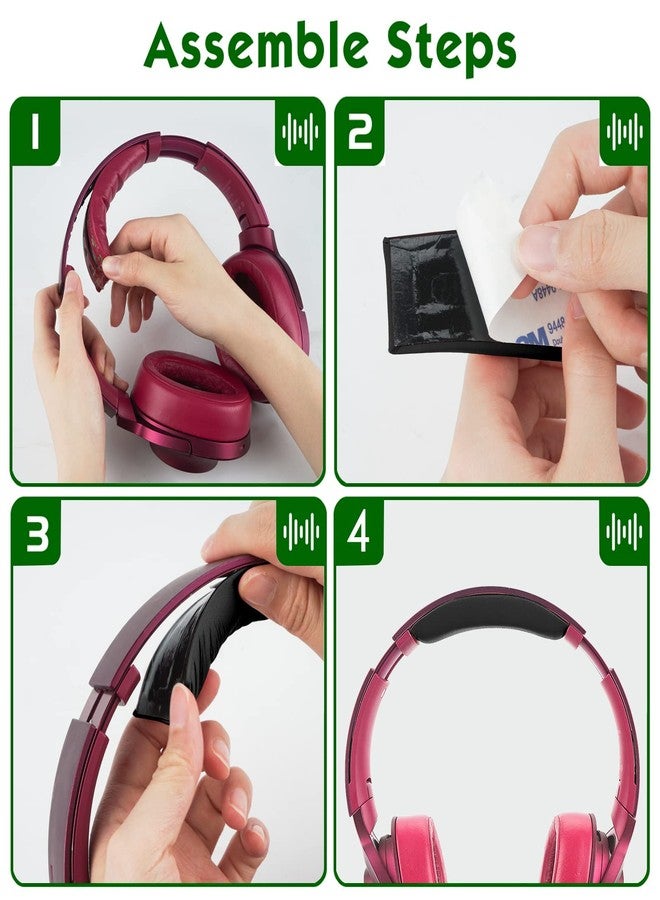 جيكريا وسادة رأس من الجلد البروتيني من جيكريا متوافقة مع سماعات سوني MDR-100ABN، قطعة غيار، غطاء وسادة رأس السماعة (أسود) - Image 5