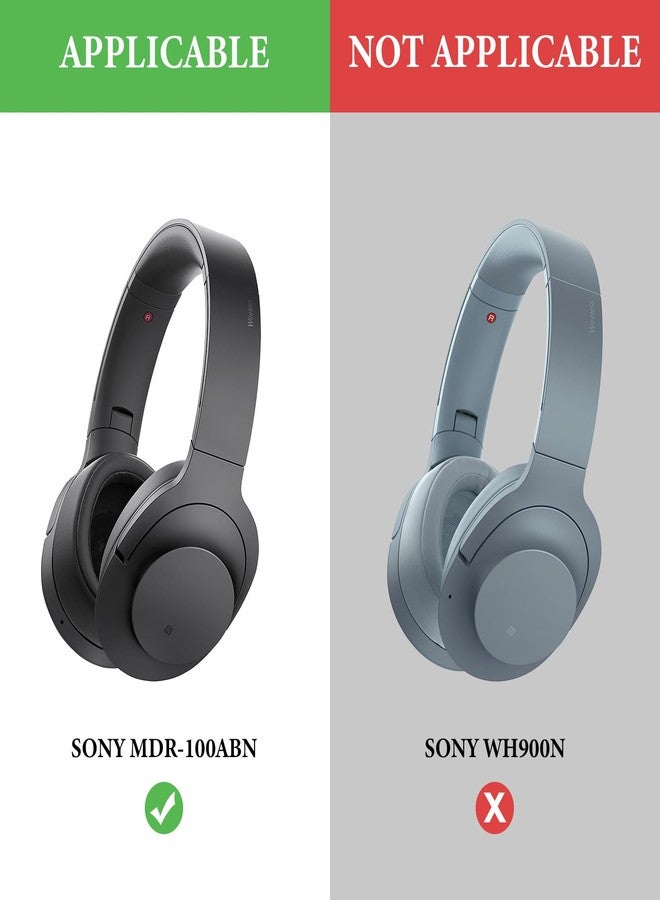 جيكريا وسادة رأس من الجلد البروتيني من جيكريا متوافقة مع سماعات سوني MDR-100ABN، قطعة غيار، غطاء وسادة رأس السماعة (أسود) - Image 3