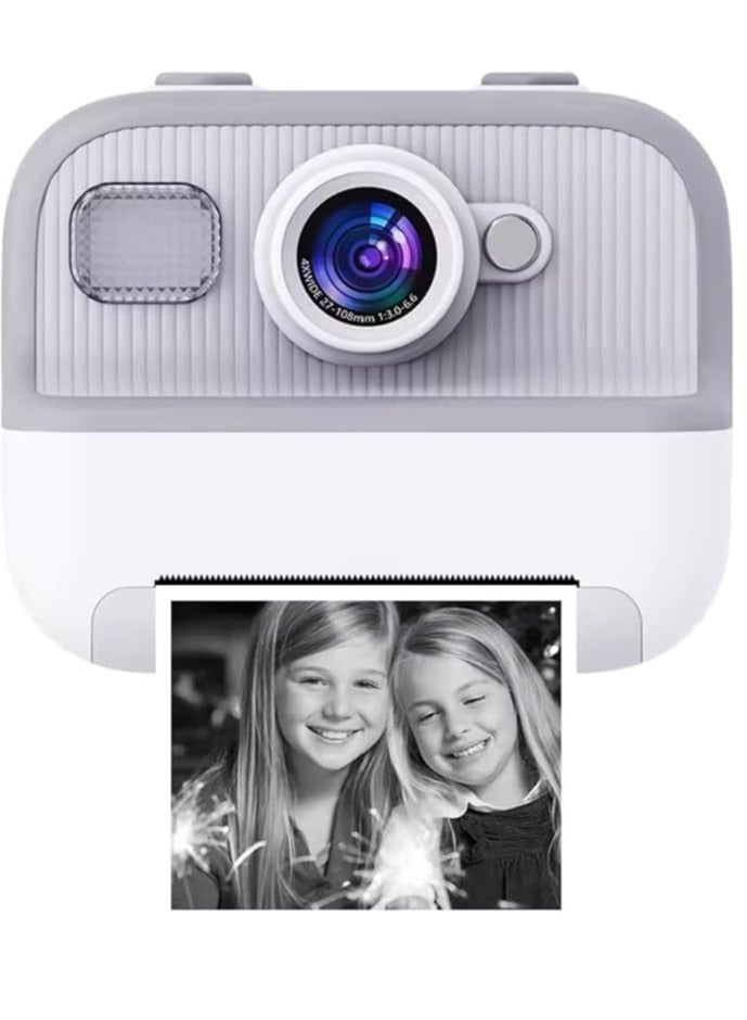 Xria DCP4 Children’s Instant Print Camera With Thermal Printer Kids Digital Photo Camera Boys & Girls Birthday Gift (White) - Image 1