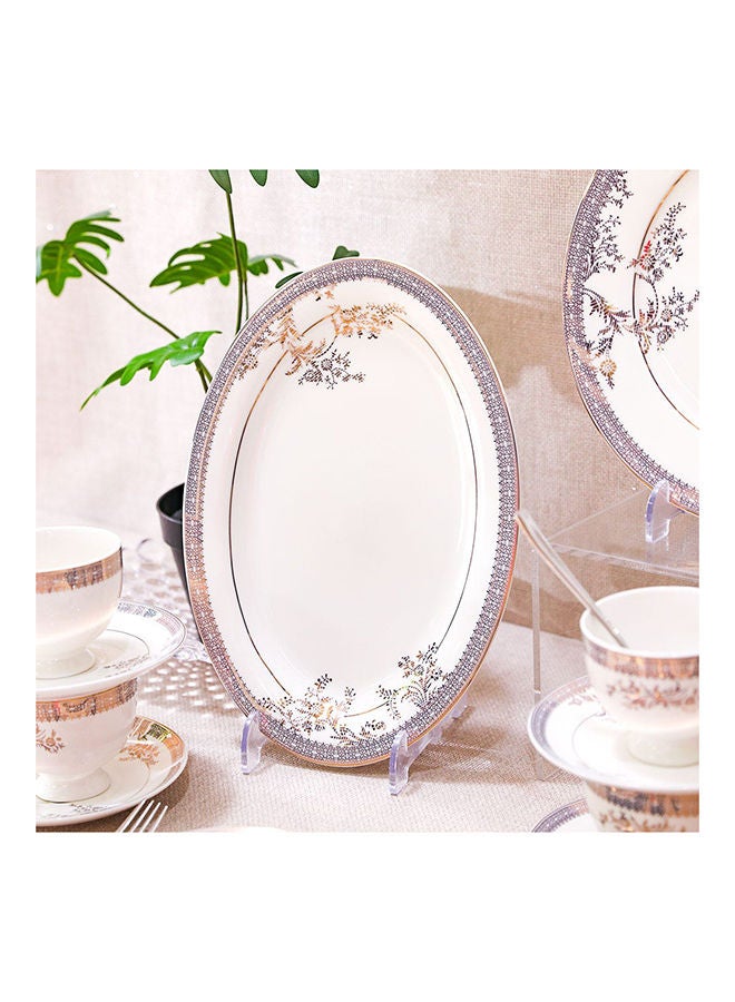 DANUBE HOME Erika 32 Piece New Bone China Dinner Set Serve 6 New Bone China Modern Houseware Dinner Set L 37.5x27.5 X H 28.5cm Gold - Image 3