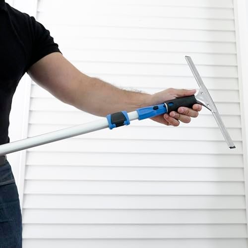 Unger Professional Connect and Clean 12” Performance Squeegee for Glass and Window Care with Replacement Rubber, Heavy Duty Cleaning Supplies with Streak-Free Results, Handheld Household Cleaner Tool - Image 5