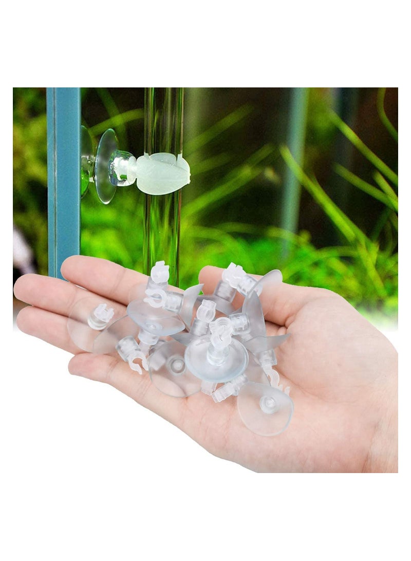 Air Pipe Suckers, Aquarium Fish Tank Sucker Holders, for Air Line Tube Hose Pump, Aquarium Suction Cups Airline Suction Cup for Fish Tank Tubing Clear Holders Clips Clamps, 20 PCS