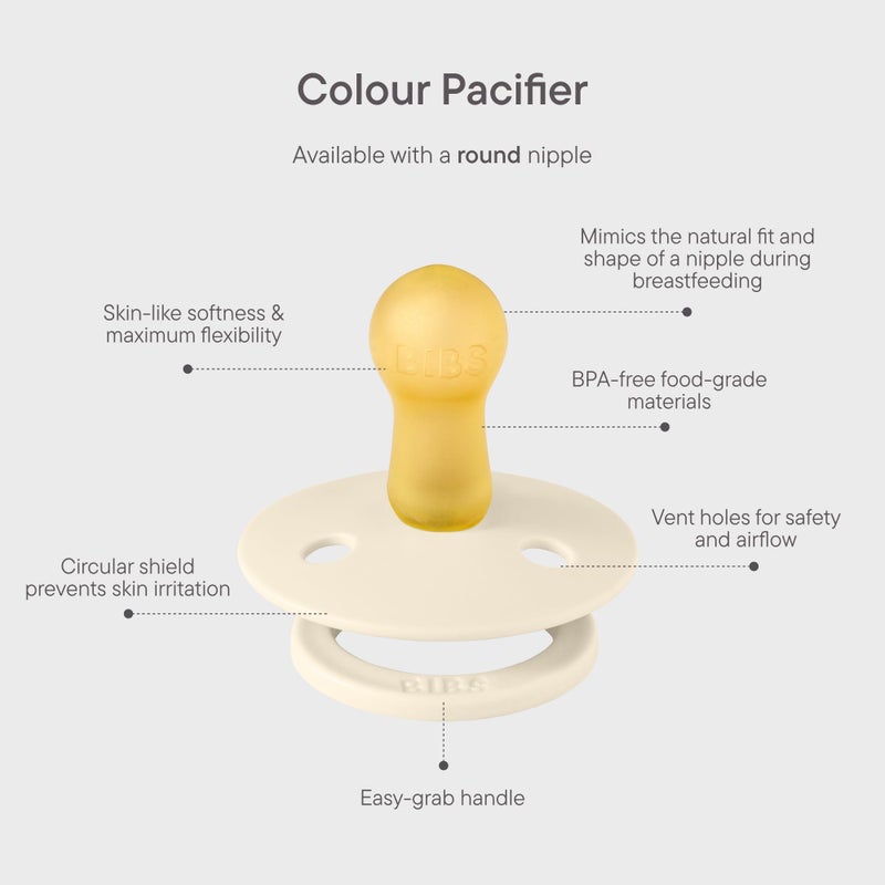 BIBS Colour Liberty Soother 2-Pack, BPA Free Dummy Pacifier, Round Nipple. Natural Rubber Latex, Made in Denmark, Size 1 (0-6 Months), June Blossom Pumpkin Mix - Image 5