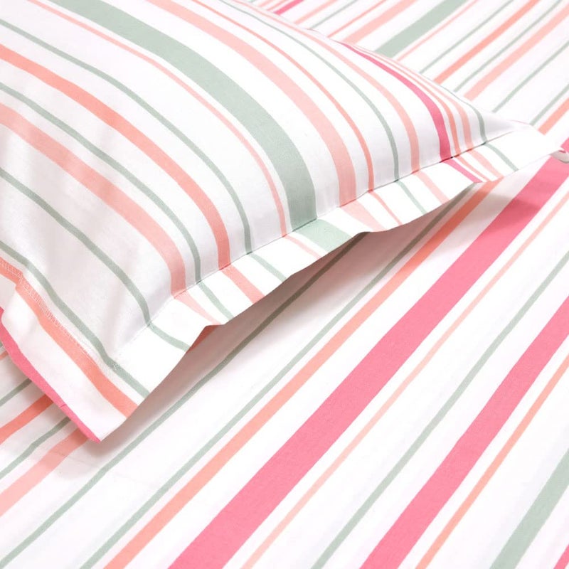 haus & kinder Haus Kinder King Size Bedsheets for Bed 186 TC 100 Cotton Bed Sheet for King Size Bed with 2 Pillow Covers Color Bedsheet Magical Stripe - Image 2