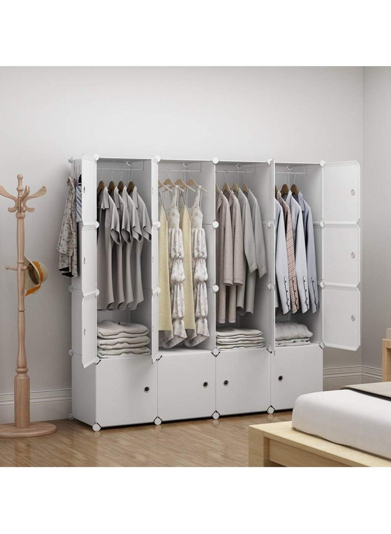 DubaiGallery Combination Storage Cabinet Portable Closet Storage Rack Environmentally Friendly Resin Material, DIY Assembly Modular Bookcase, Bedroom, Storage Shelf with Door - Image 4