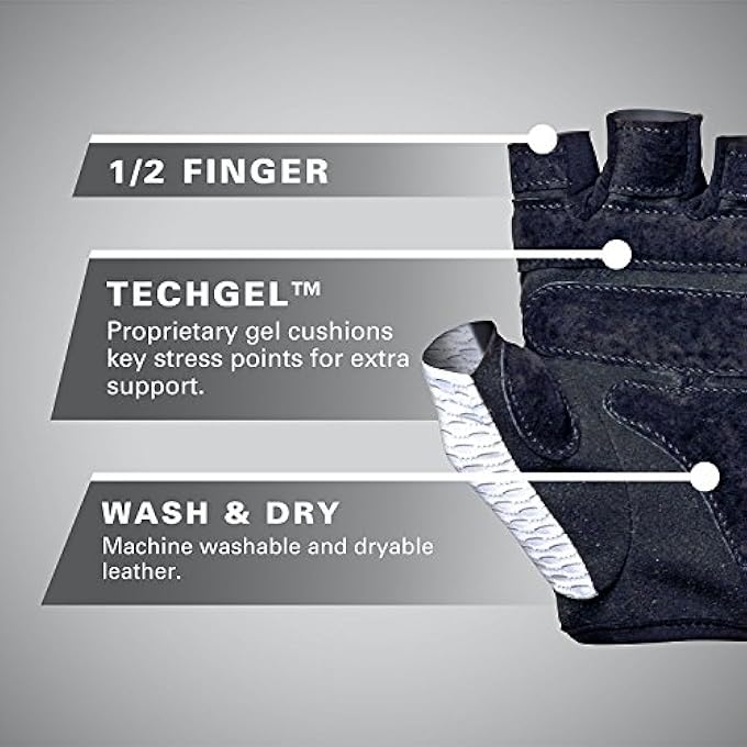 Harbinger -Gym Exercise Glove Flexfit Wash & Dry Antimicrobial Treated Glove - White - 361538 - Image 4