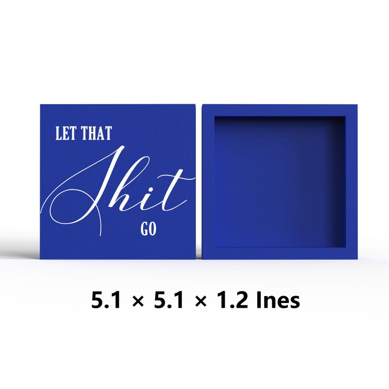 ENGVZ Funny Bathroom Decor Bathroom Signs Blue Desk Decor Wood Box Sign Humor Bathroom Shelf Decor Restroom Sign Half Bathroom Decor Farmhouse Toilet Sign Guest Bathroom Decor for Home Tabletop Countertop - Image 2