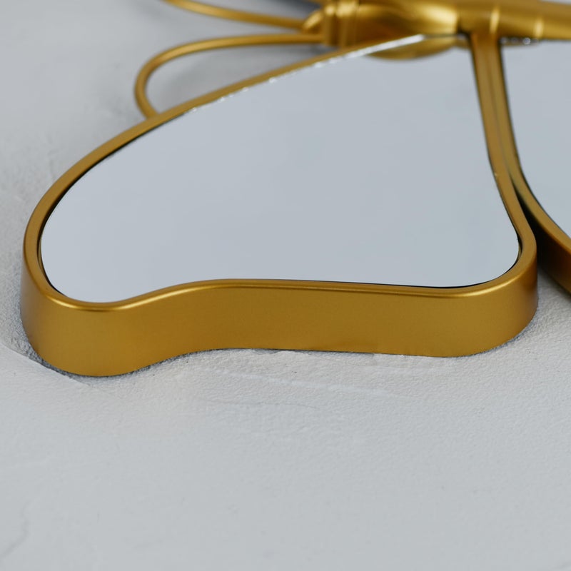 Wartter Decorative Butterfly Wall Mirror with Gold Plastic Frame (14.5x11.8inch) - Image 4