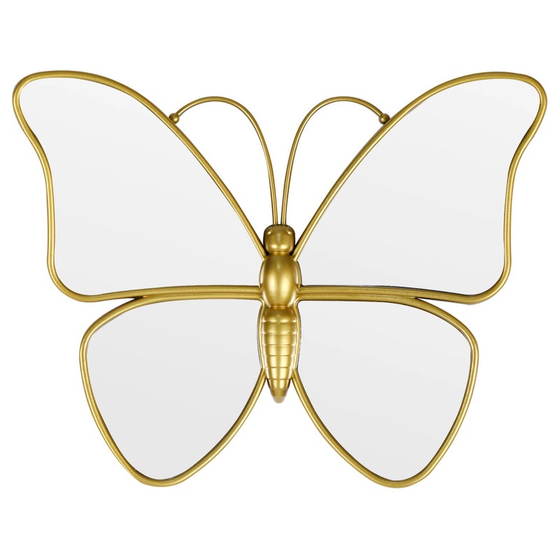 Wartter Decorative Butterfly Wall Mirror with Gold Plastic Frame (14.5x11.8inch) - Image 1