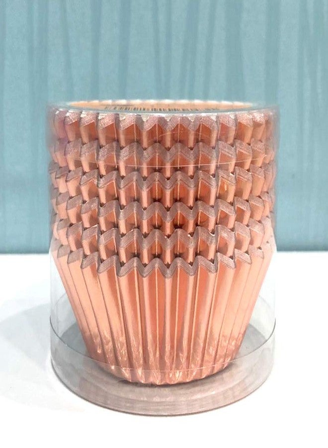 Huaswan Sweet Rose Gold Foil Cupcake Liners Standard Baking Cups for Wedding, Party and More, 120-Count - Image 5