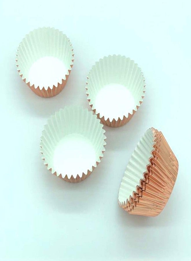 Huaswan Sweet Rose Gold Foil Cupcake Liners Standard Baking Cups for Wedding, Party and More, 120-Count - Image 3
