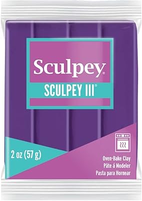 Polyform Polyform Sculpey IIIÃ‚Â® Polymer Oven-Bake Clay, Purple, Non Toxic, 2 oz. bar, Great for modeling, sculpting, holiday,  - Image 1