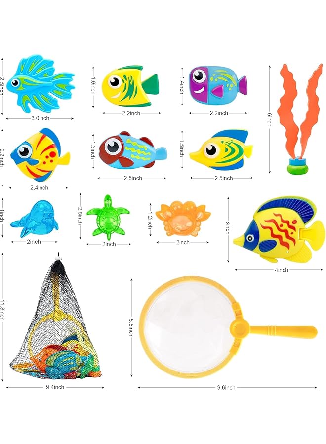 KASTWAVE Pool Toys For Kids 23Pcs Bath Toys Dive And Grab Fishing Game Set Fish Net And Small Sinking Fish Game Diving Toys For Summer Pool Swimming - Image 4
