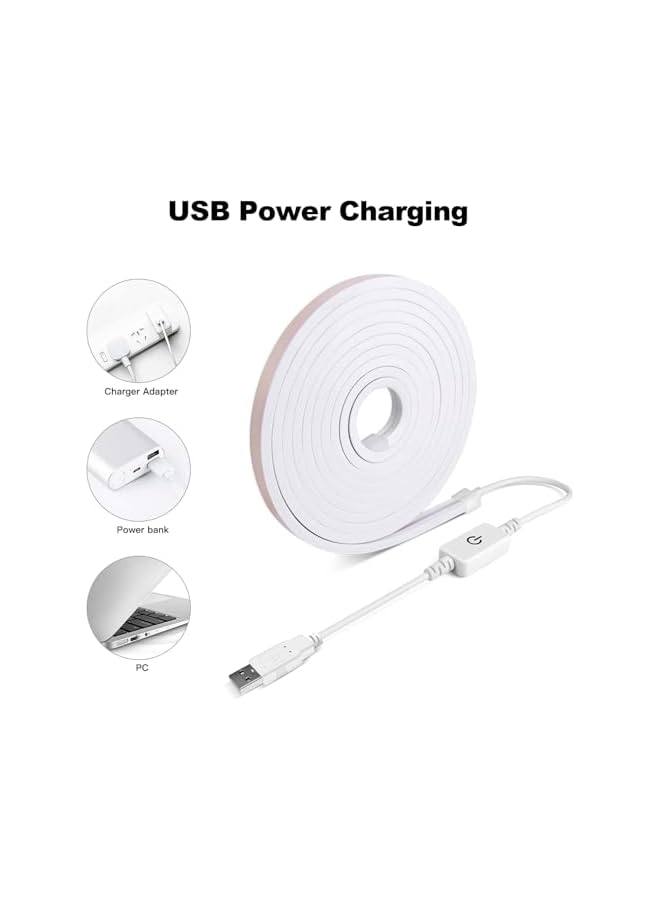 The Bros USB Touch LED Strip Lights Warm White 3000K, 5V 9.84ft/3M 360LEDs High Brightness LED Neon Rope Lights,Waterproof Dimmable Neon LED Strip for Kitchen,Room,TV Decor (Warm White)  - Image 5