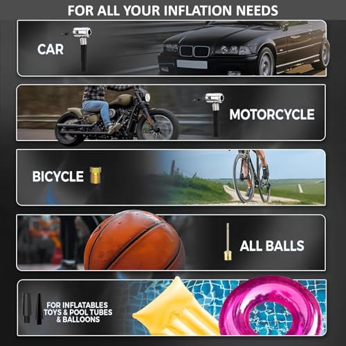 Themisto TH-TY02 Cordless Tyre Inflator 150 PSI, Dual Mode (6000mAh Battery & 12V Port), Pressure Gauge & LED SOS Flashlight I Portable Air Compressor I Car, Motorcycle, Bicycles & Other Inflatables - Image 5