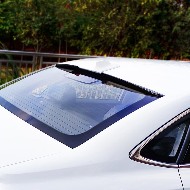 STHIRA Universal Carbon Fiber Black Car Spoiler Sporty Rear Trunk Lip With Self-Adhesive, 1.38m Roof Extension Wing Spoiler For Car 45° Angle, Aerodynamic Pvc Shelf, Fit For Sedan & Hatchback Models - Image 4