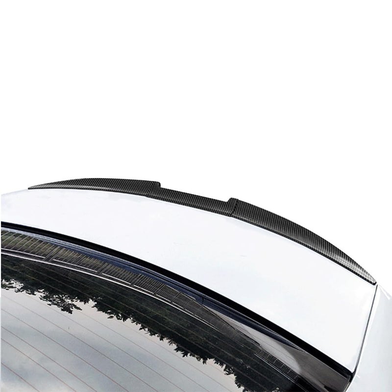 STHIRA Universal Carbon Fiber Black Car Spoiler Sporty Rear Trunk Lip With Self-Adhesive, 1.38m Roof Extension Wing Spoiler For Car 45° Angle, Aerodynamic Pvc Shelf, Fit For Sedan & Hatchback Models - Image 1
