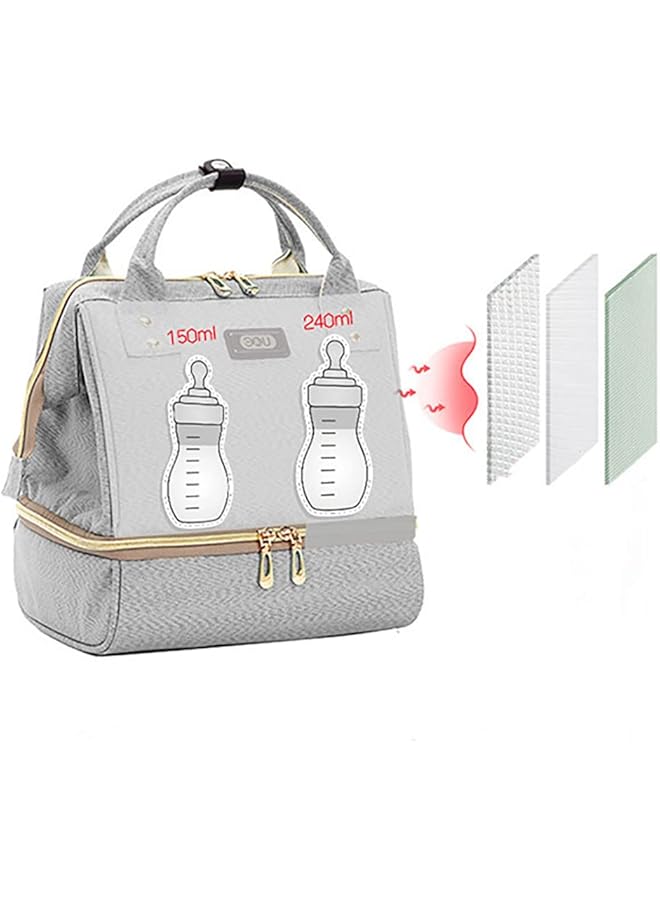 إيروريكس حقيبة حفاضات محمولة وحقيبة ظهر لمضخة الثدي مع جيوب وحقيبة غداء معزولة محمولة مع شحن USB - Image 2