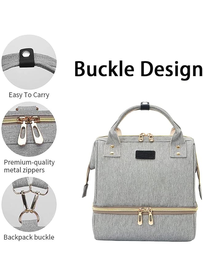 إيروريكس حقيبة حفاضات محمولة وحقيبة ظهر لمضخة الثدي مع جيوب وحقيبة غداء معزولة محمولة مع شحن USB - Image 5