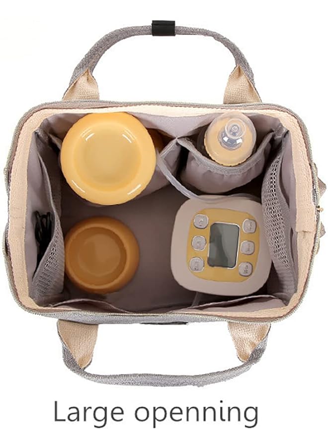 إيروريكس حقيبة حفاضات محمولة وحقيبة ظهر لمضخة الثدي مع جيوب وحقيبة غداء معزولة محمولة مع شحن USB - Image 3