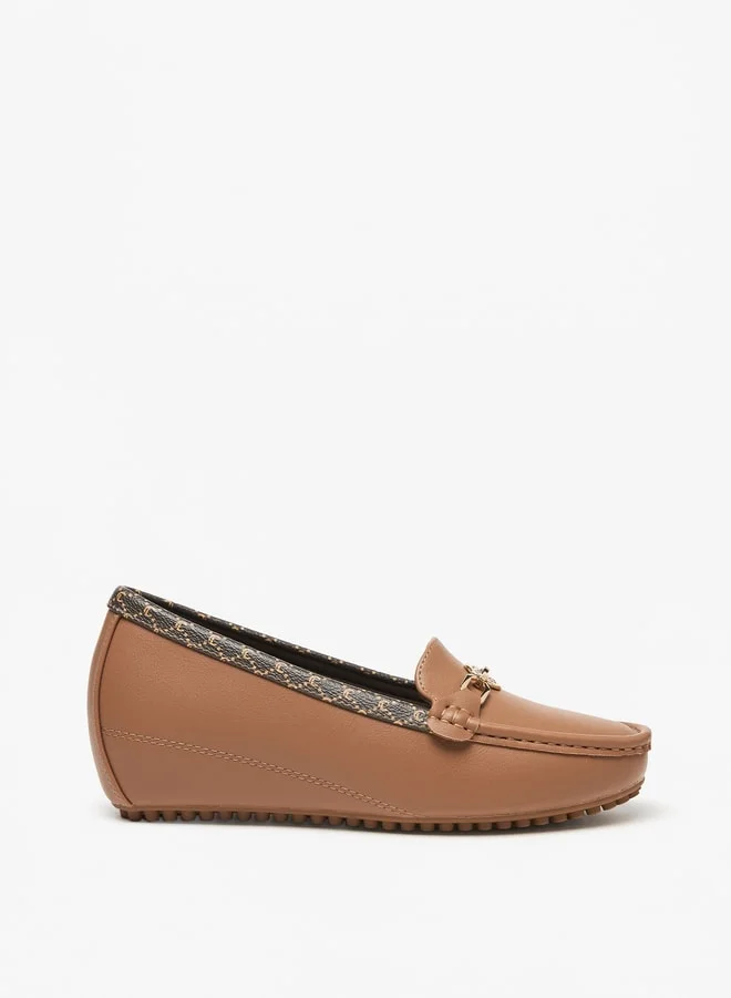 Le Confort Women's Metal Accent Slip-On Loafers with Wedge Heels