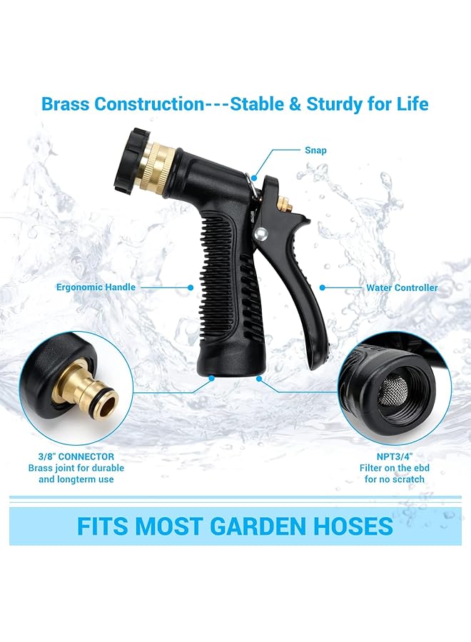 Excefore Car Wash Foam Gun With Adjustable Pressure & Foam Concentration - Comes With Brass Connector & Washing Mitts, Fits Most Garden Hoses (Blue) - Image 5