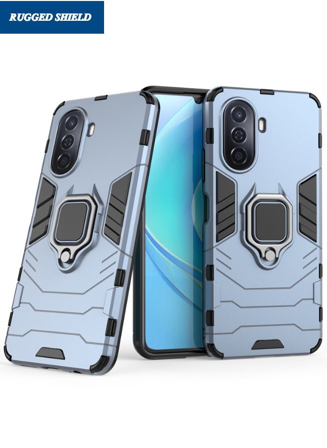 RUGGED SHIELD HUAWEI Nova Y71/Y70 Case, Built-in 360° Rotate Ring Kickstand, Military Grade Shockproof Test, Heavy Duty Shockproof Back Cover for Huawei Nova Y71/Y70 4G, Blue  - Image 1