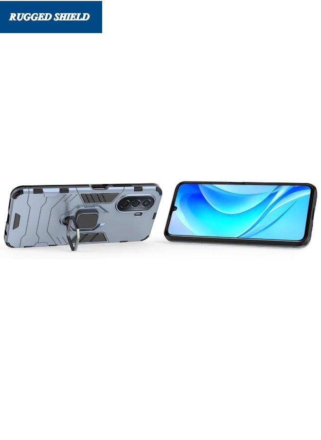 RUGGED SHIELD HUAWEI Nova Y71/Y70 Case, Built-in 360° Rotate Ring Kickstand, Military Grade Shockproof Test, Heavy Duty Shockproof Back Cover for Huawei Nova Y71/Y70 4G, Blue  - Image 4
