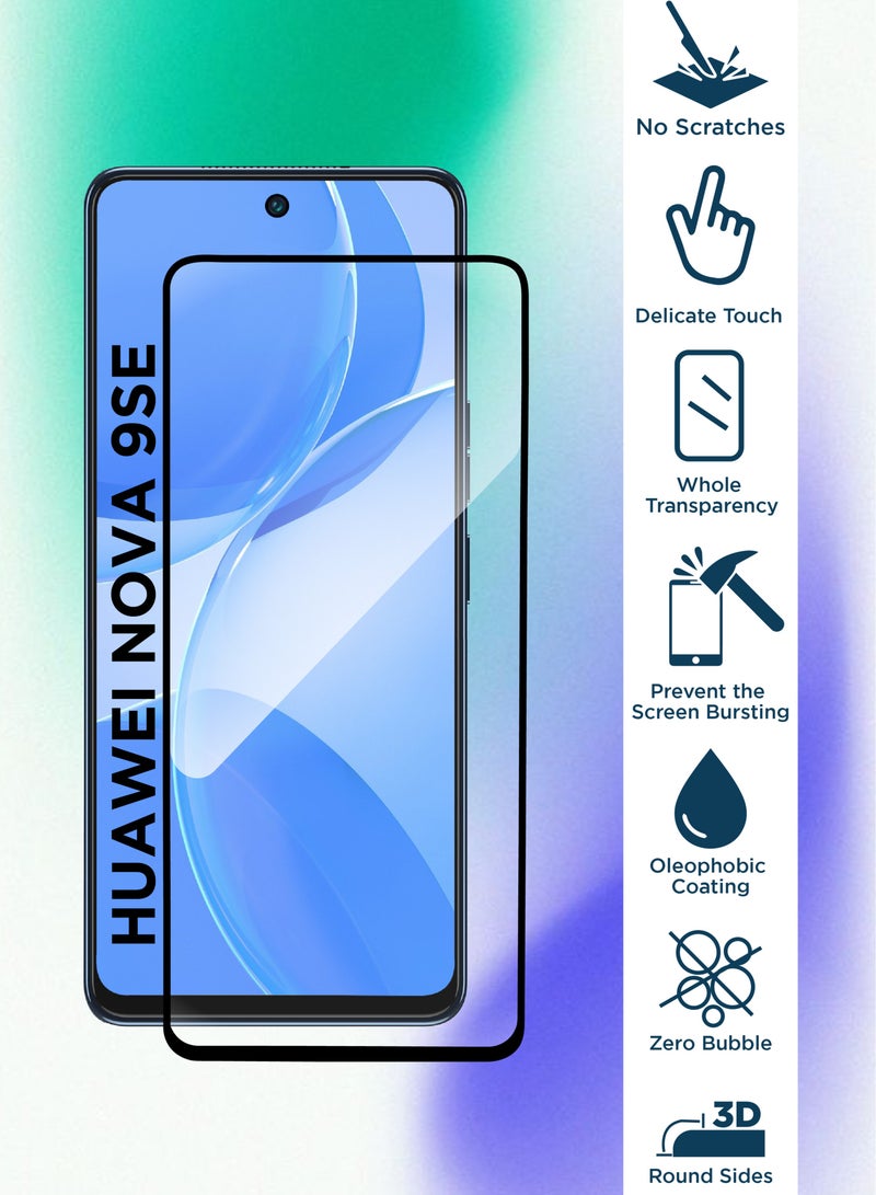 Glass Screen Protector For Huawei Nova 9SE -Black - Image 2
