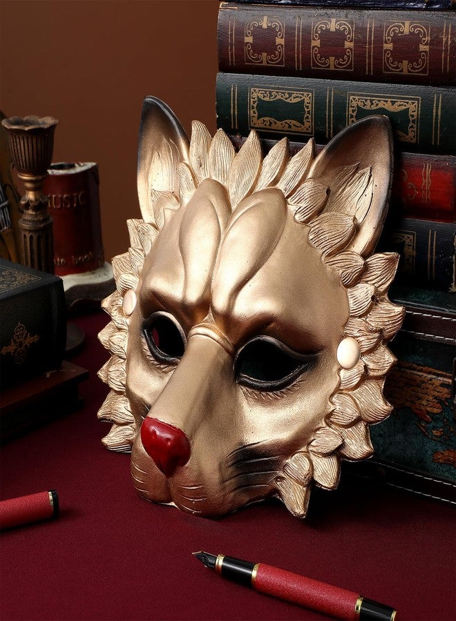 ERINGOGO PU Foam Lion Mask for Halloween Cosplay Festival Dance Party Masquerade Realistic Golden Lion Design Breathable and Animal Costume Accessory - Image 4