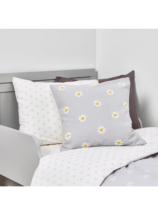 erorex Cushion cover, floral pattern grey/white, 50x50 cm - Image 5