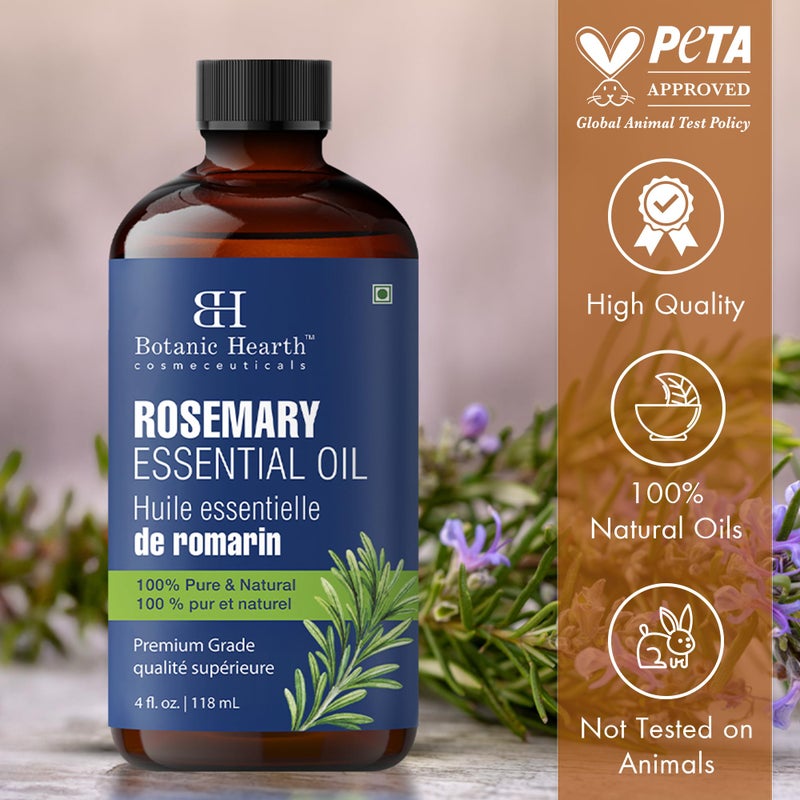 Botanic Hearth Rosemary Essential | 100% Pure and Natural | Premium Grade Essential Oil for Diffuser, Aromatherapy, Soap and Candle Making | Rosemary Oil | With Glass Dropper | 4 Fl Oz - Image 5