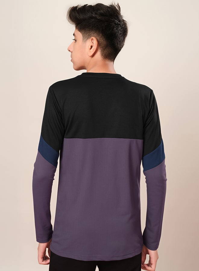 تكنوسبورت تيشيرت بأكمام طويلة بتصميم كتل الألوان - Image 3
