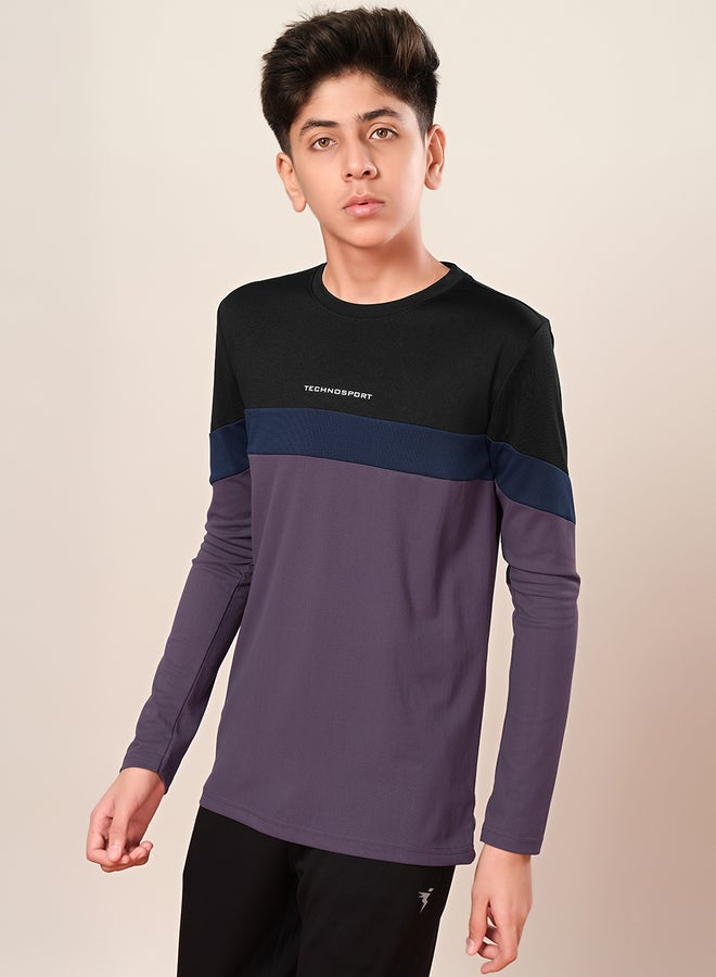 تكنوسبورت تيشيرت بأكمام طويلة بتصميم كتل الألوان - Image 2