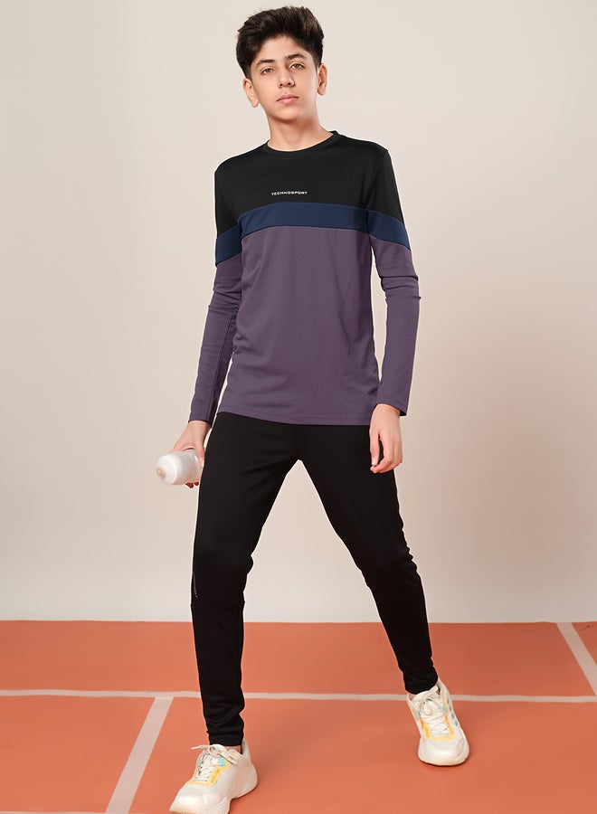 تكنوسبورت تيشيرت بأكمام طويلة بتصميم كتل الألوان - Image 4