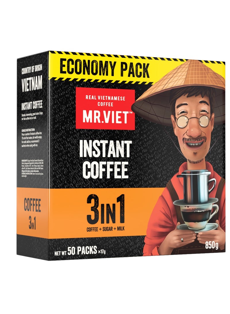 MR.VIET MR. VIET Instant Coffee 3 in 1 Economy pack 50sachets NE 850 g