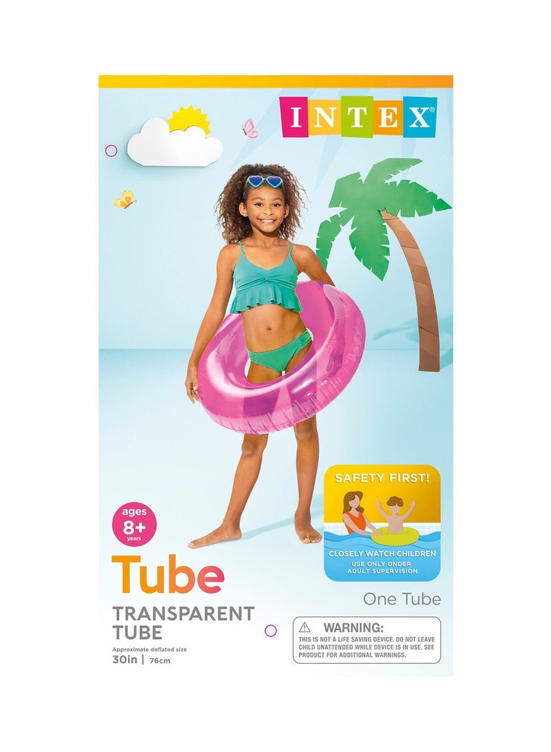 INTEX Transparent Inflatable Pool Swim Tube 76x30cm - Image 2