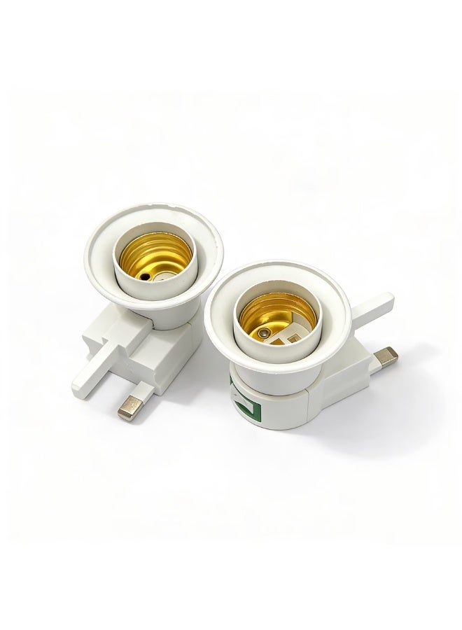 Hugifts British Plug Lamp Holder, Socket Control Switch, White 13A British switch lamp holder square foot British standard screw lamp holder lamp holder E27 screw Middle East switch lamp - Image 3