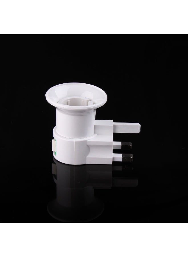 Hugifts British Plug Lamp Holder, Socket Control Switch, White 13A British switch lamp holder square foot British standard screw lamp holder lamp holder E27 screw Middle East switch lamp - Image 4