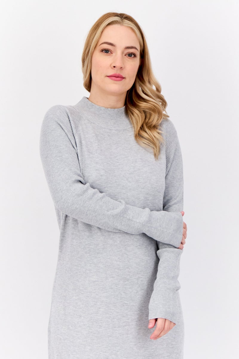 ESPRIT Women Knitted Sweater Dress, Heather Grey - Image 2